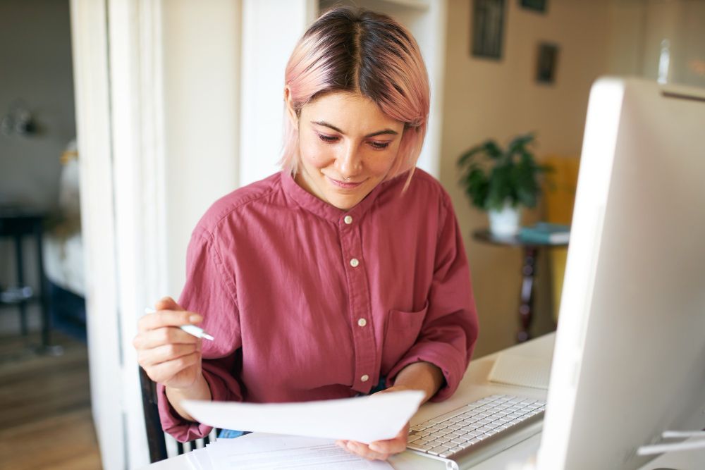 small business owner sending an invoice email