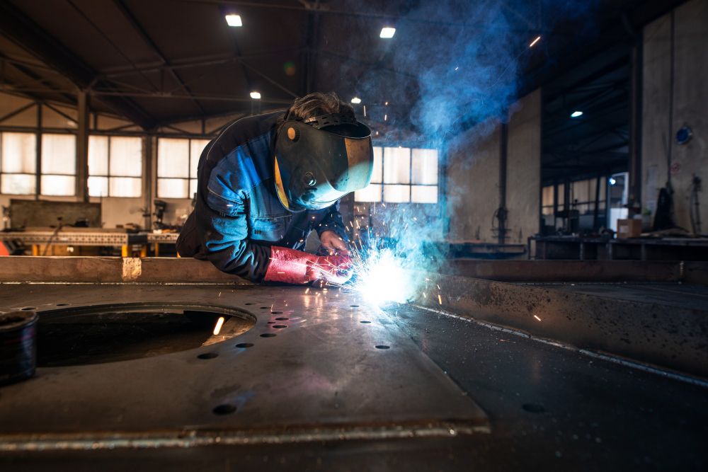 welder working on metal job