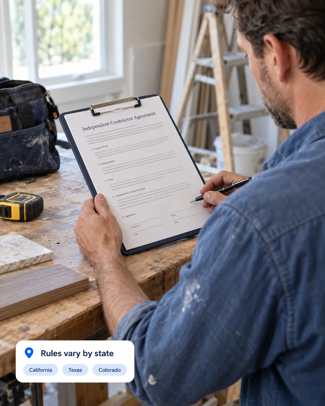 Independent contractor requirements can vary across US states.