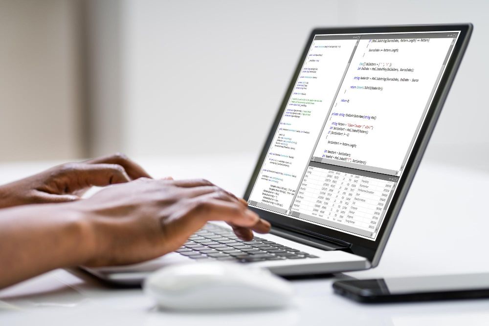 developer working on financial software