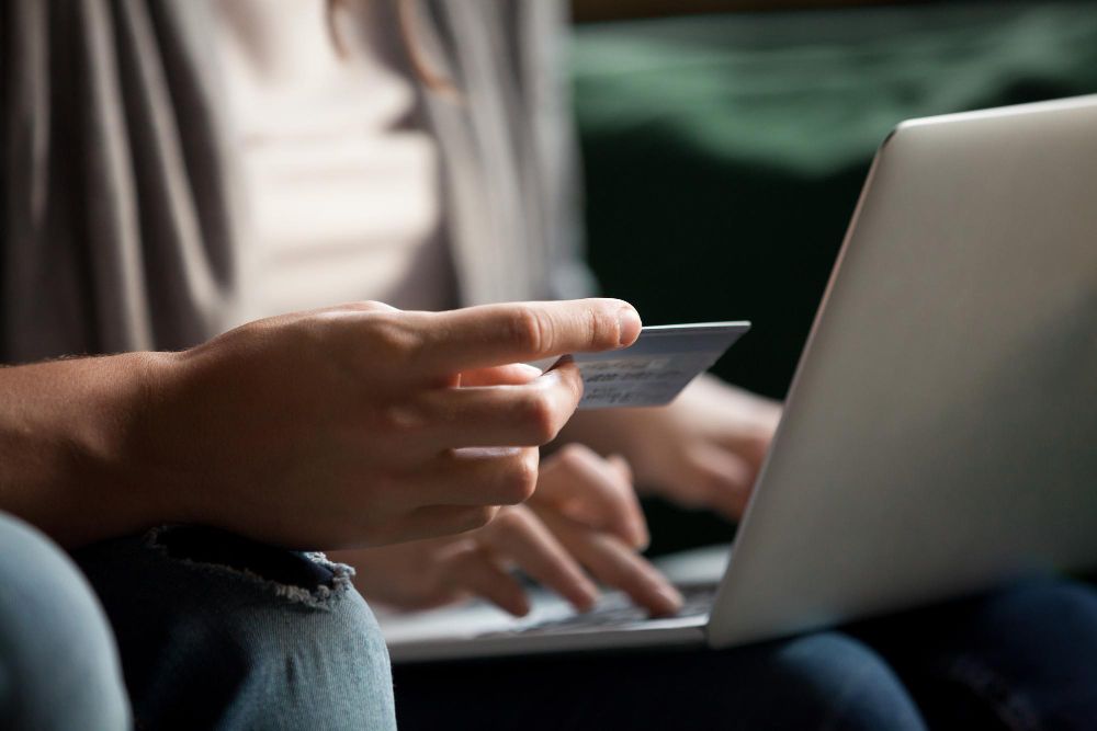 customer making an online card payment