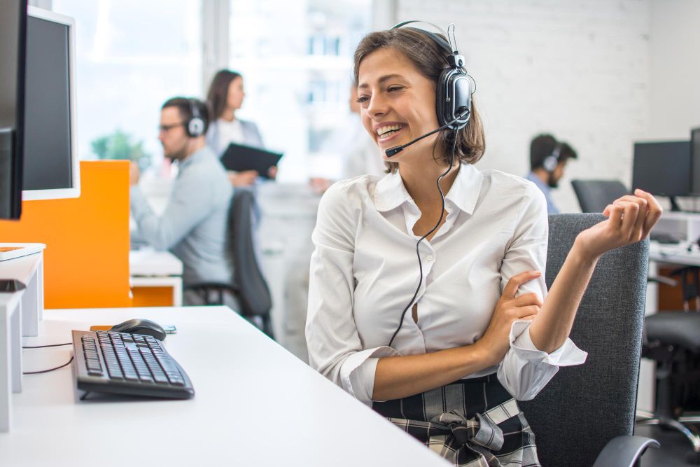 customer support agent working in office